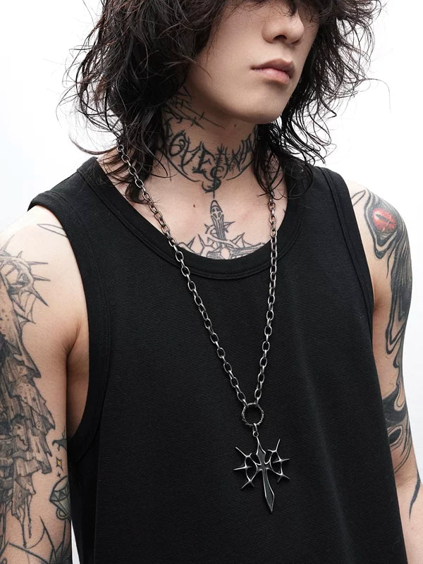 Gothic Cross Pendant Necklace 4
