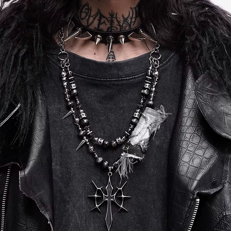 6056687608149, Gothic Punk Beaded Necklace