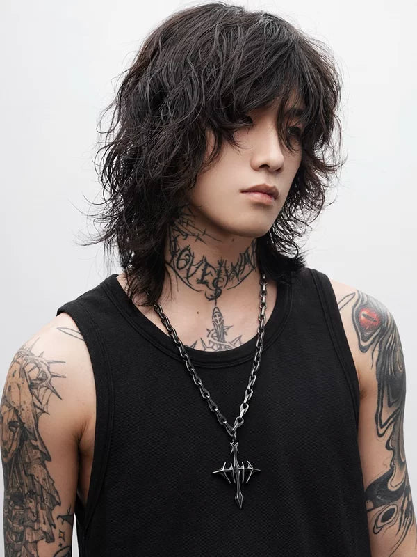 Gothic Punk Cross Chain Necklace 2