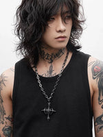 Gothic Punk Cross Chain Necklace 4