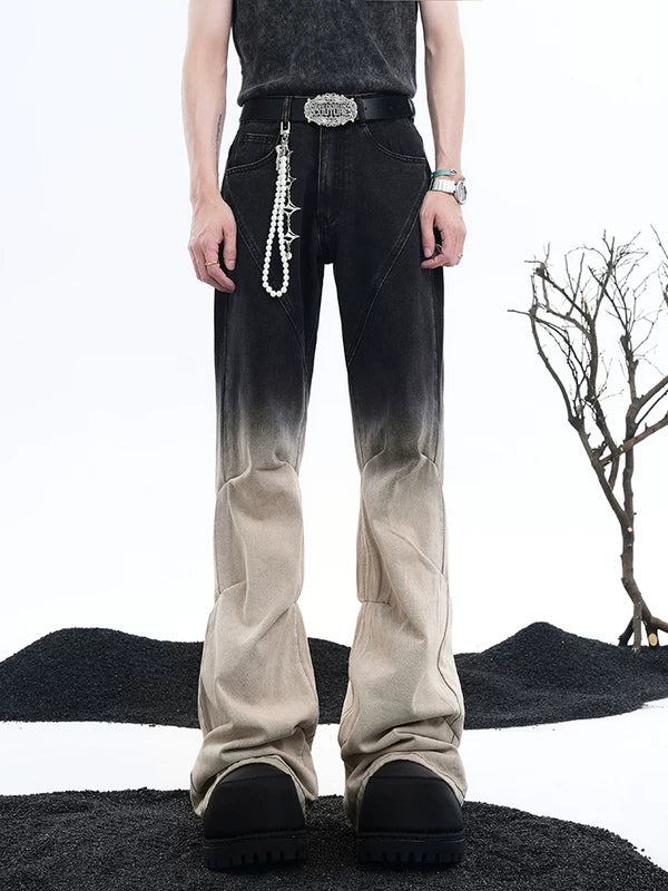 Gradient Flared Denim Pants 2