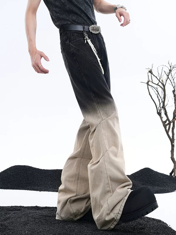 Gradient Flared Denim Pants 4