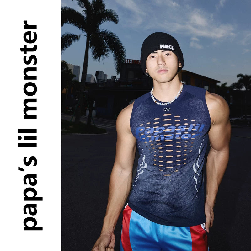 6246790679079,6246790679080,6246790679081, Gradient Hollowed-Out Slim Fit Tank Top