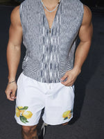 Gradient Knit V-Neck Zipper Vest 3