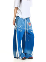 Gradient Letter Print Wide-Leg Sweatpants 1