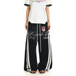6257248119387,6257248119388,6257248119389,6257248119390, Gradient Letter Print Wide-Leg Sweatpants