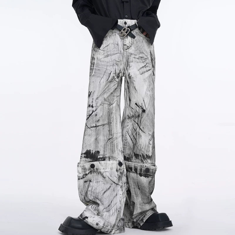 5423094701914,5423094701912,5423094701915,5423094701913, Graffiti Denim Jacket with Detachable Sleeves