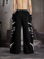Graffiti Print Double Waistband Wide-Leg Pants 4
