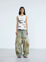 Graffiti Print Ribbed Knit Punk Vest 4