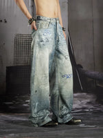 Graffiti Print Straight Leg Jeans 4