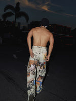 Graffiti Print Wide-Leg Denim Pants 5