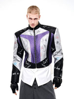 Graffiti Stand Collar Racing Leather Jacket 2