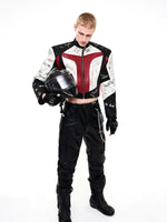 Graffiti Stand Collar Racing Leather Jacket 3