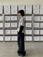 Graffiti Stripe Faux Layered Long Sleeve Shirt 4