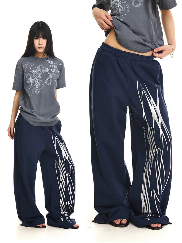 Graphic Baggy Sweatpants 1