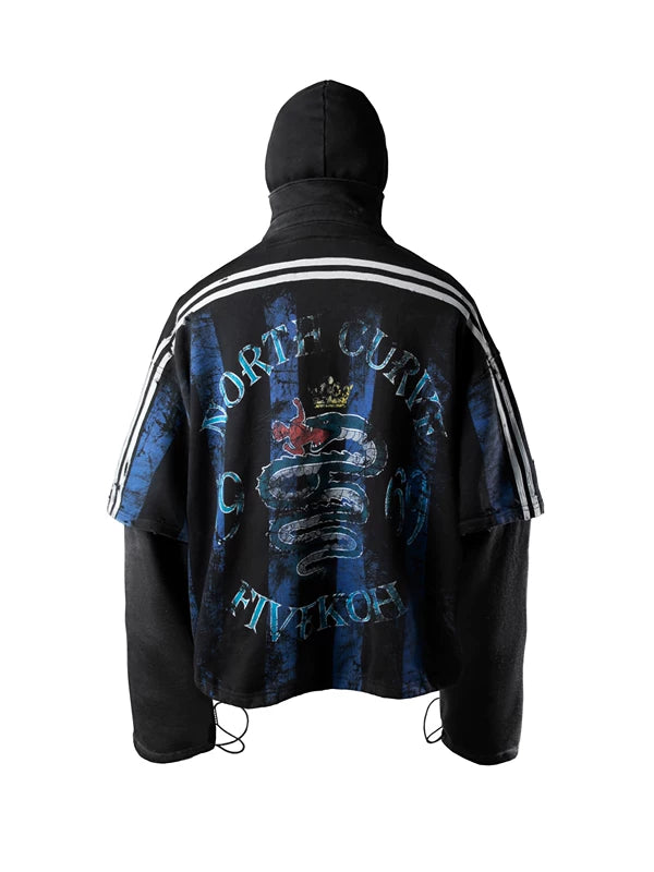 Graphic Double-Layer Hooded Sweatshirt 2