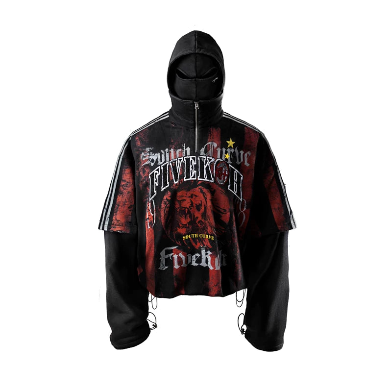 6135085035177,6135085035178,6135085035179, Graphic Double-Layer Hooded Sweatshirt