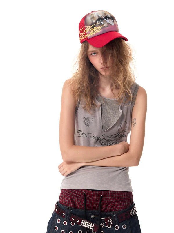 Graphic Embroidered Mesh Trucker Hat 3