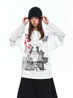 Graphic Faux Two-Piece Long-Sleeve T-Shirt 2