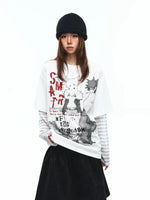 Graphic Faux Two-Piece Long-Sleeve T-Shirt 3