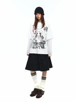 Graphic Faux Two-Piece Long-Sleeve T-Shirt 5