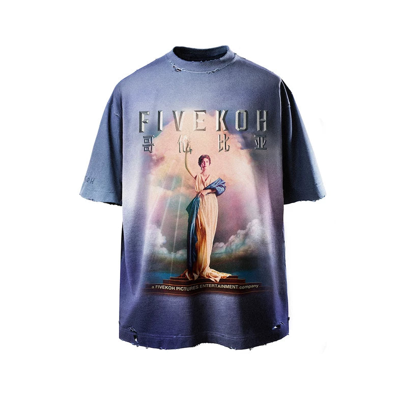 5800747653412,5800747653411,5800747653413, Graphic Gradient Print Crewneck T-Shirt