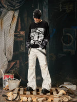 Graphic Henley Patchwork Long Sleeve T-Shirt 5