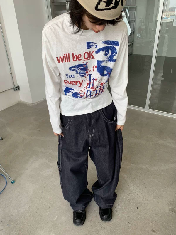 Graphic Long-Sleeve Vintage Style T-Shirt 1