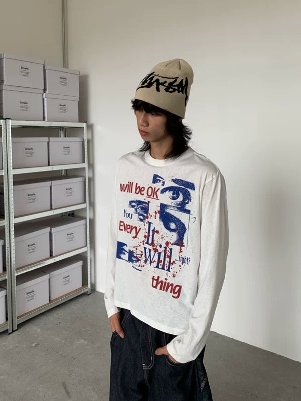 Graphic Long-Sleeve Vintage Style T-Shirt 2