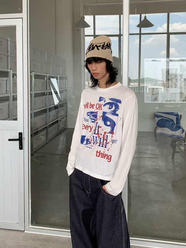 Graphic Long-Sleeve Vintage Style T-Shirt 3