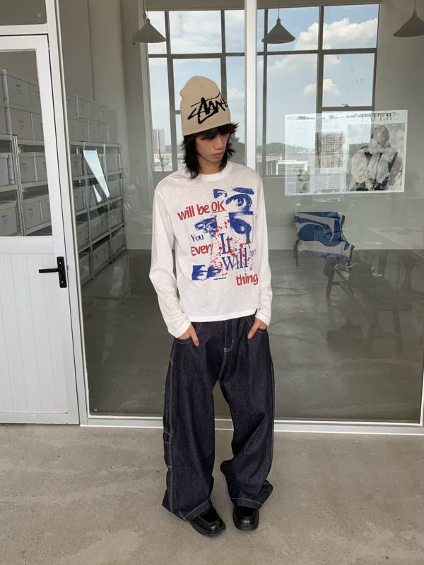 Graphic Long-Sleeve Vintage Style T-Shirt 4