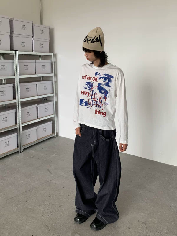 Graphic Long-Sleeve Vintage Style T-Shirt 5