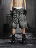 Graphic Loose Denim Shorts 1