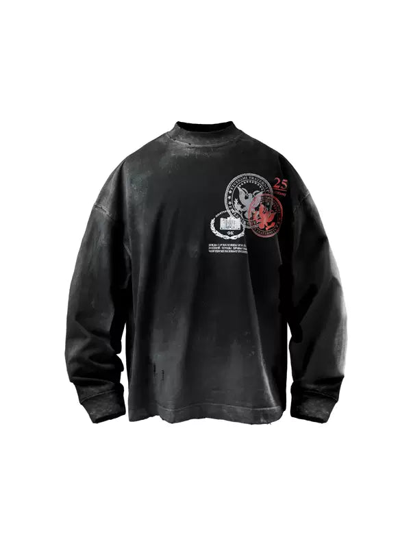 Graphic Mud-Dyed Long-Sleeve T-Shirt 1