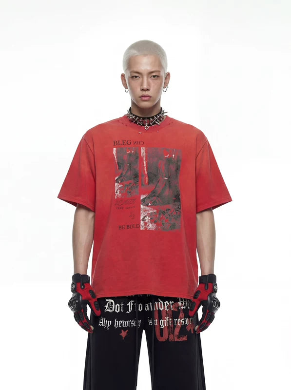 Graphic Print Cotton Streetwear T-Shirt 1