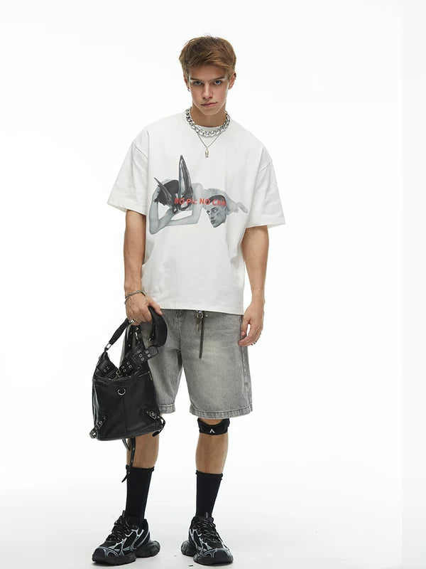 Graphic Print Crew Neck Loose T-Shirt 2