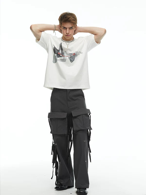 Graphic Print Crew Neck Loose T-Shirt 4