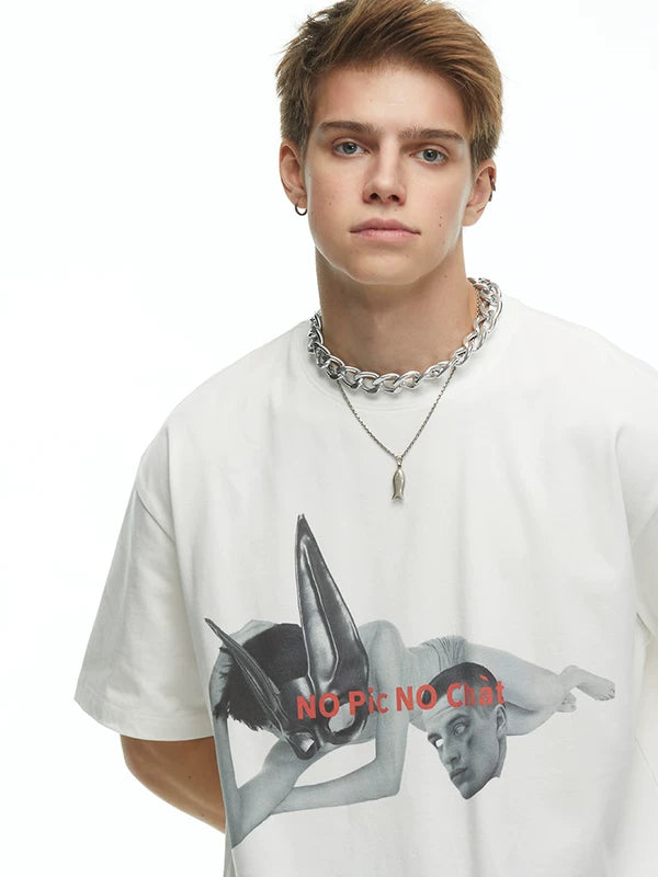 Graphic Print Crew Neck Loose T-Shirt 5