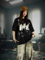Graphic Print Crew Neck Oversized T-Shirt 2