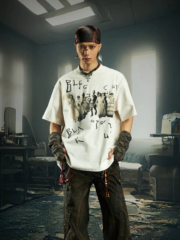 Graphic Print Crew Neck Oversized T-Shirt 3