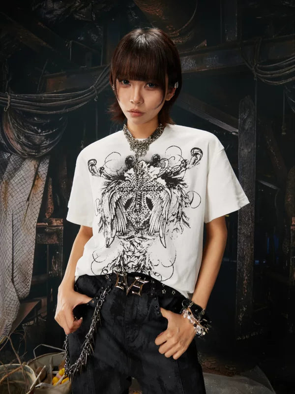 Graphic Print Crew Neck Short Sleeve T-Shirt 2