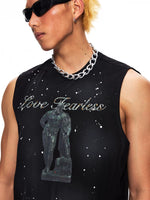 Graphic Print Crew Neck Sleeveless Vest 2