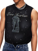Graphic Print Crew Neck Sleeveless Vest 5