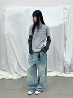 Graphic Print Faux Two-Piece Long-Sleeve T-Shirt 5