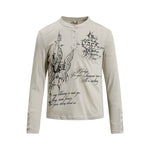 6212224863684,6212224863686,6212224863688,6212224863690, Graphic Print Henley Long Sleeve T-Shirt