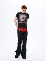 Graphic Print Rhinestone Slim Fit T-Shirt 4