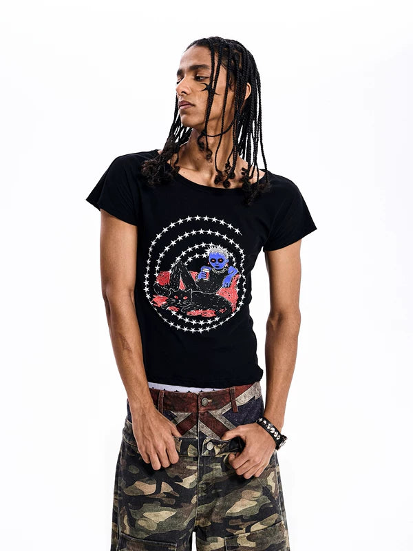 Graphic Print Round Neck T-Shirt 2