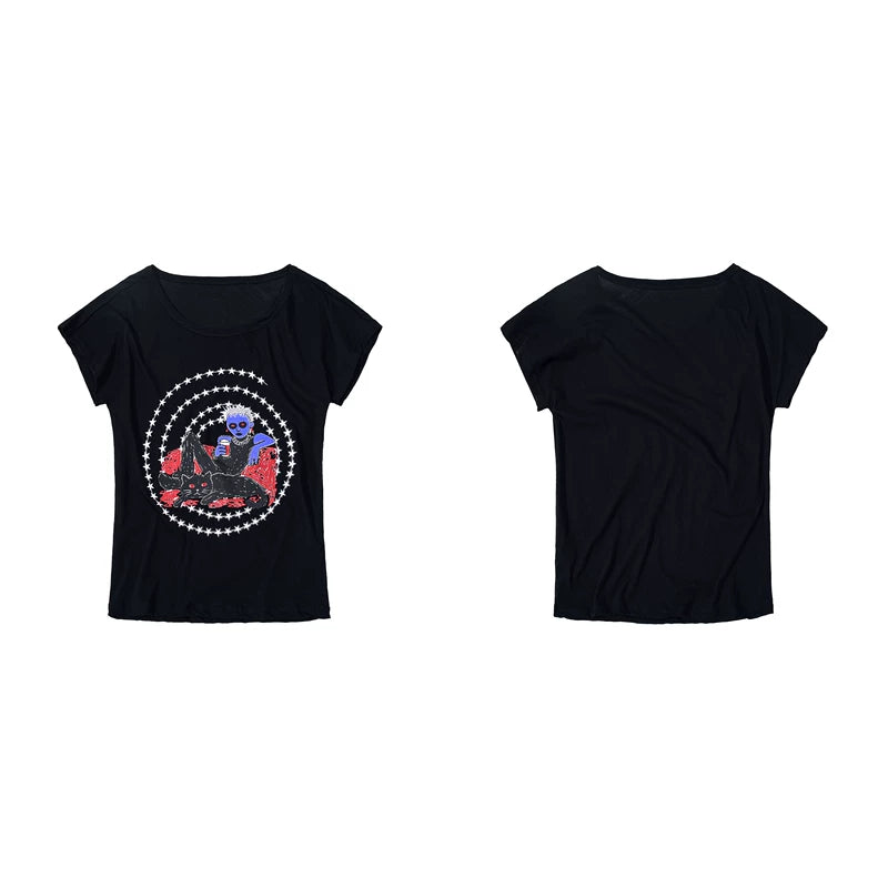 6101263473590,6101263473591,6101263473592,6101263473593, Graphic Print Round Neck T-Shirt