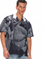Graphic Print Short-Sleeve Camp Collar Shirt 1