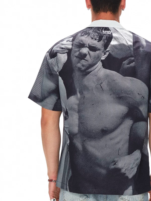 Graphic Print Short-Sleeve Camp Collar Shirt 3
